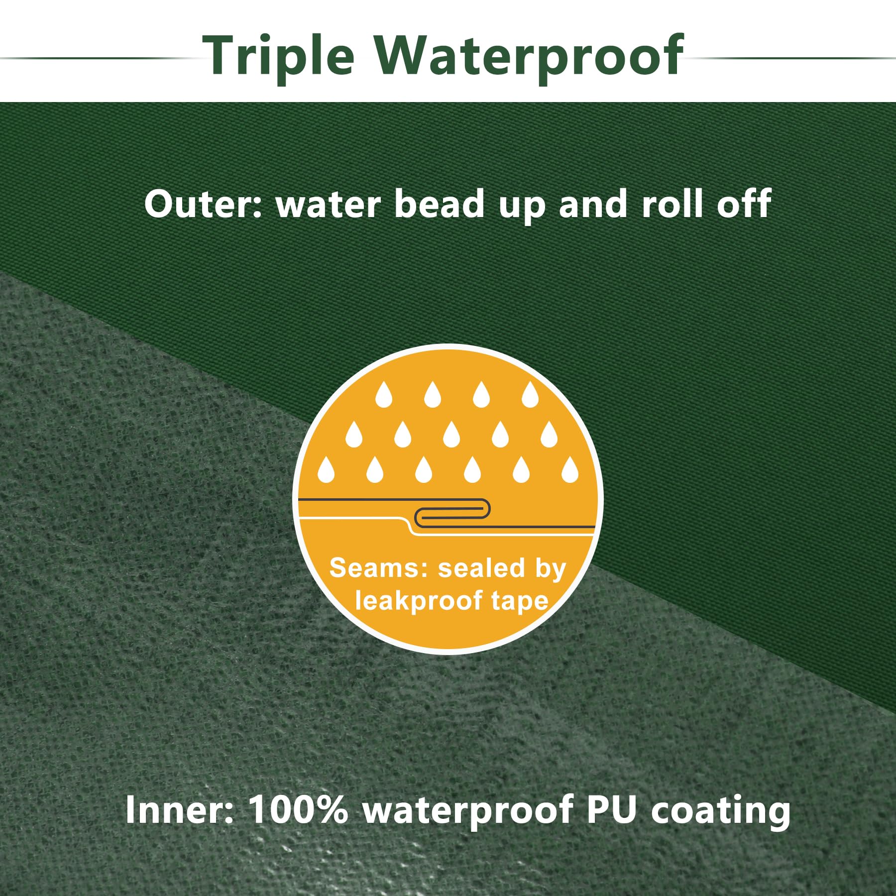 Favoyard waterproof cushion cover with hidden zipper
