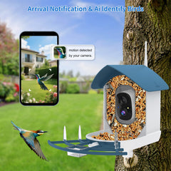 Fazoxo Bird Feeder with Camera side view showing solar panel