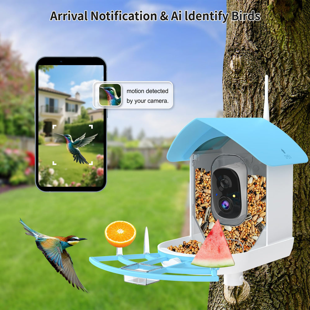 Fazoxo Bird Feeder with Solar Panel side view