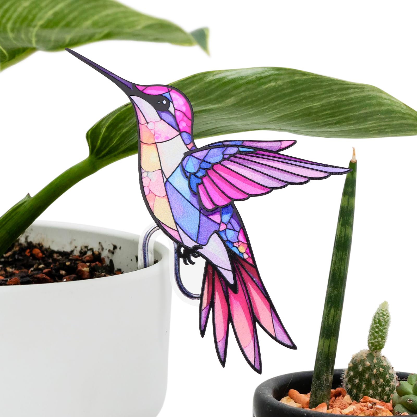 FBBP Hummingbird Hanging Planter front view with vibrant design