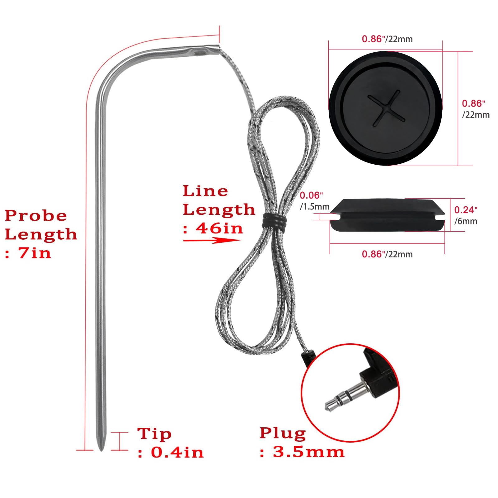 FCCUM Meat Probe 3.5mm plug close-up