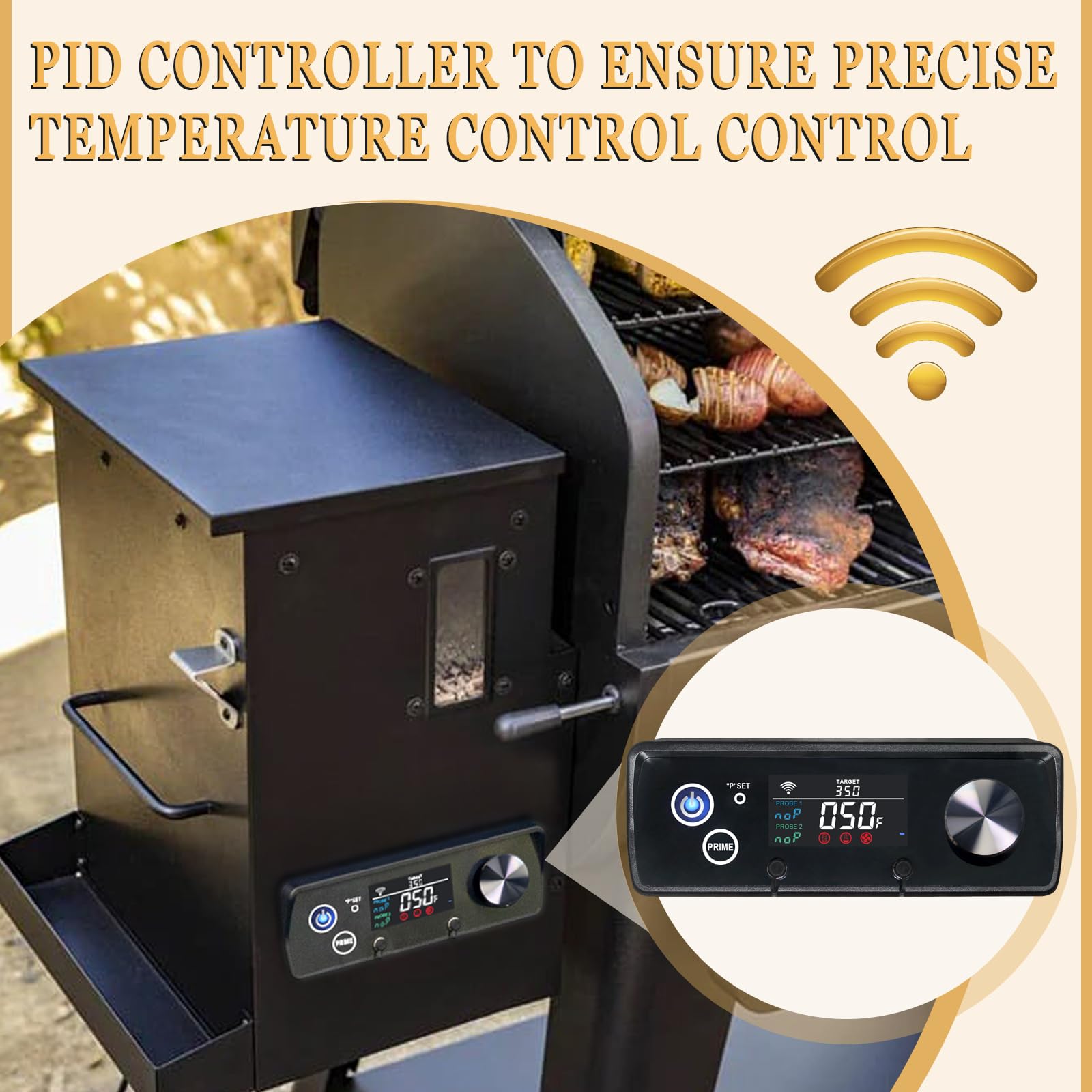 FCCUM PID Controller with smartphone connection illustration