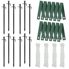 FCENDS Tree Stake Kit with green steel stakes and rope