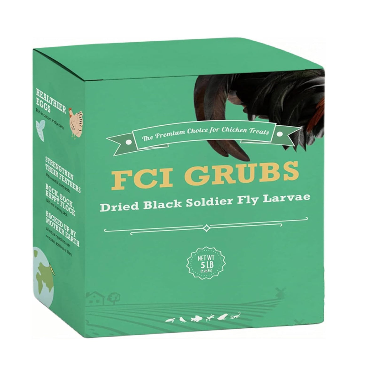 FCI GRUBS Dried Black Soldier Fly Larvae 5LB front view