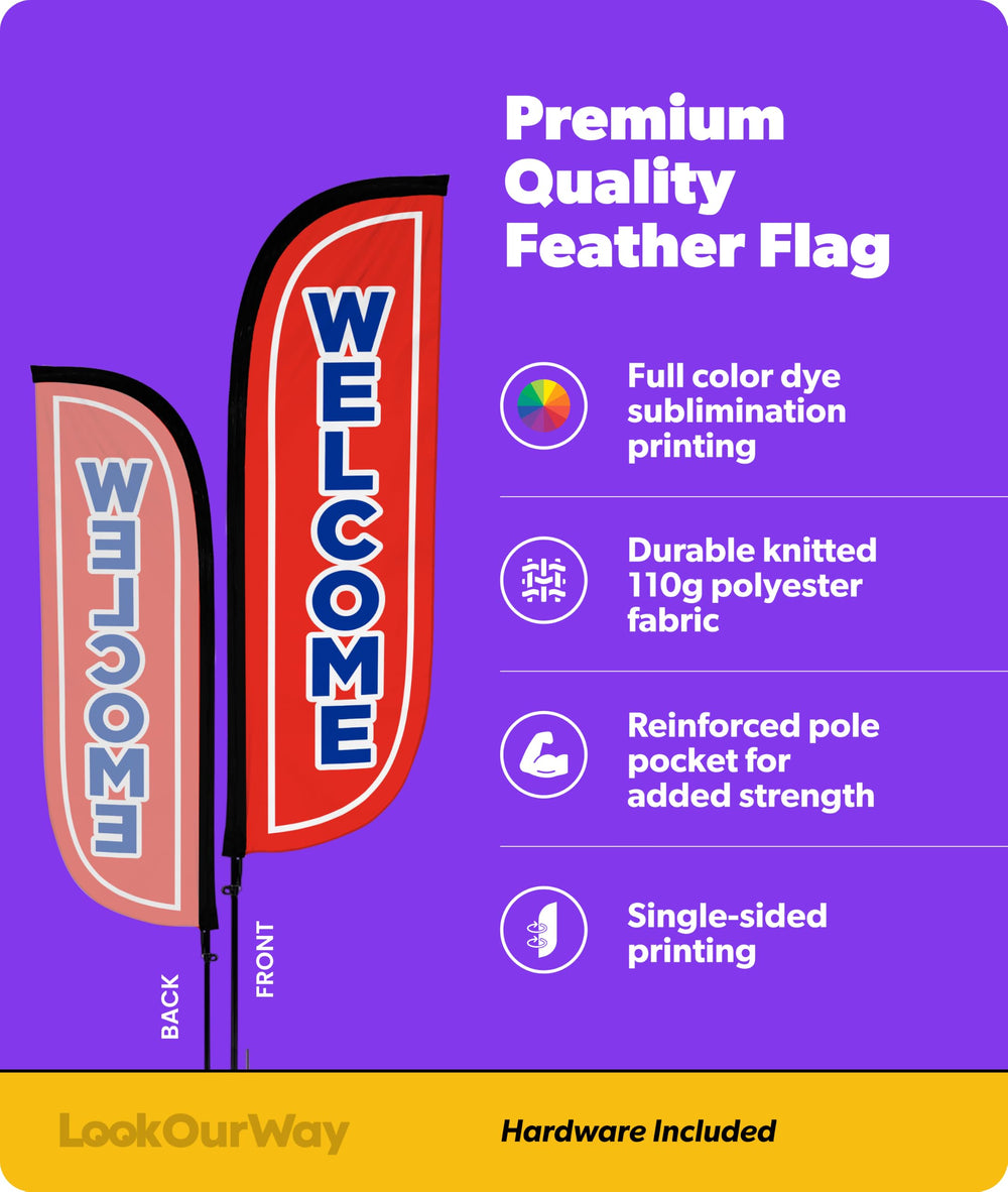 Feather flag pole kit components including pole set and ground spike