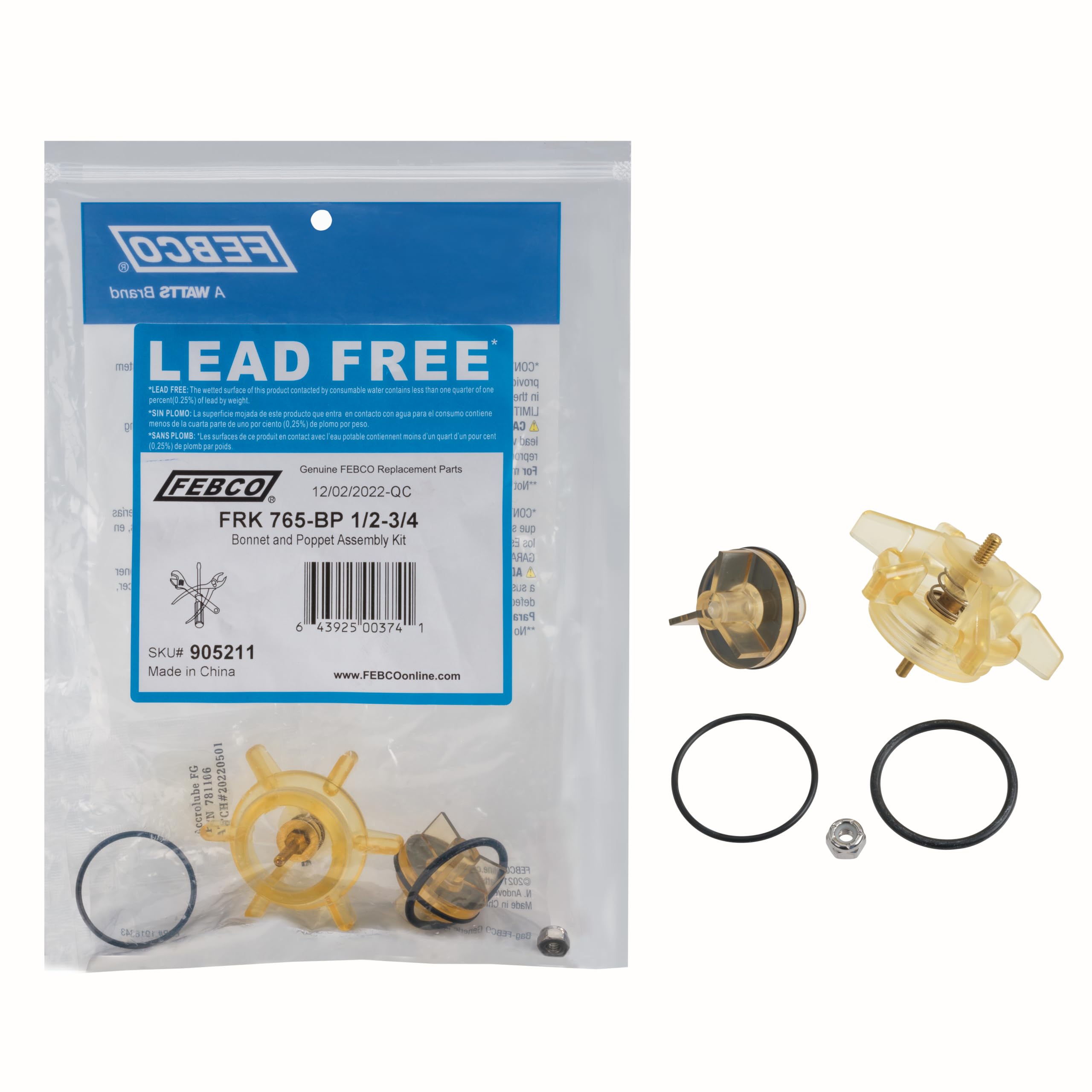 Febco kit components arranged neatly for display