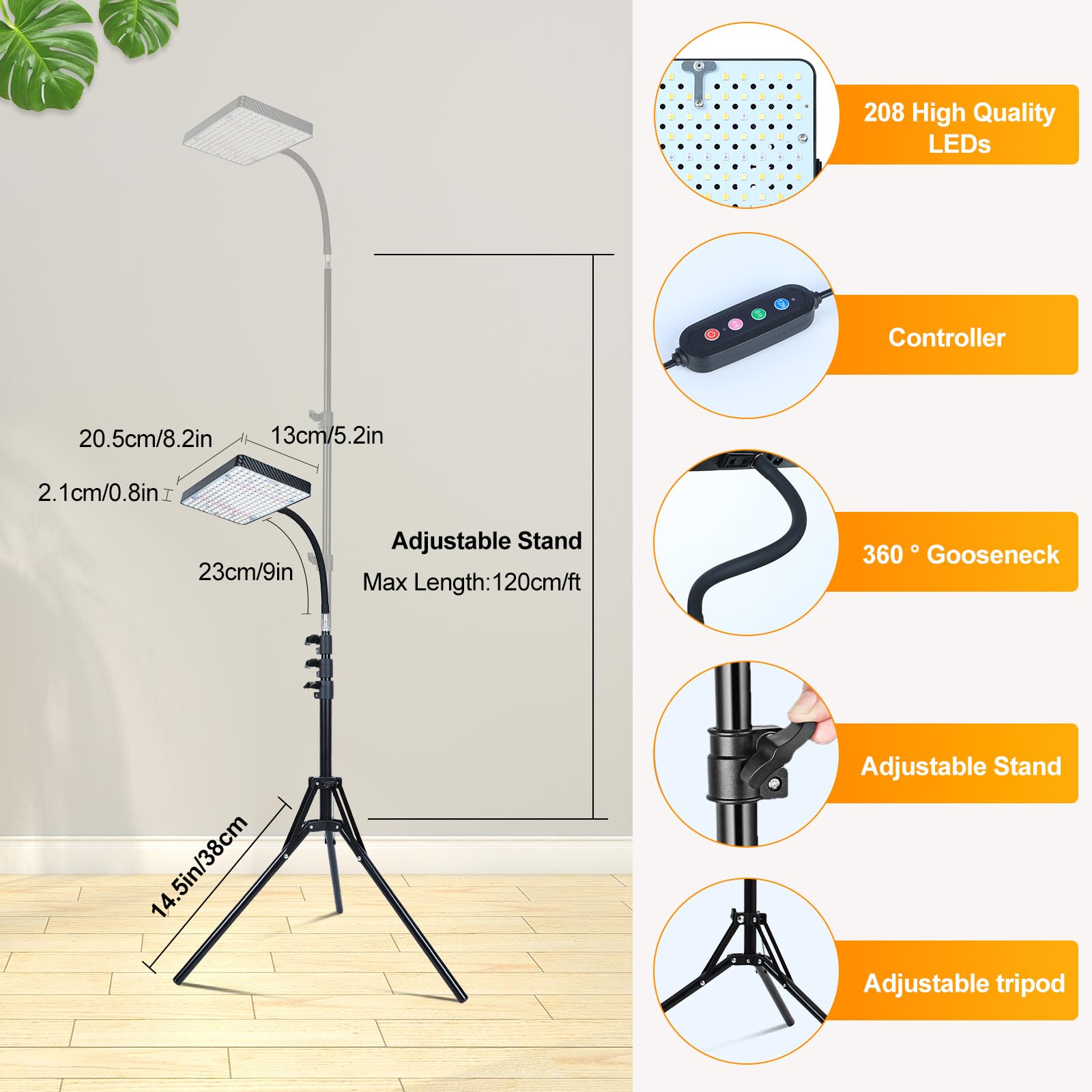 FECiDA adjustable tripod stand for grow light