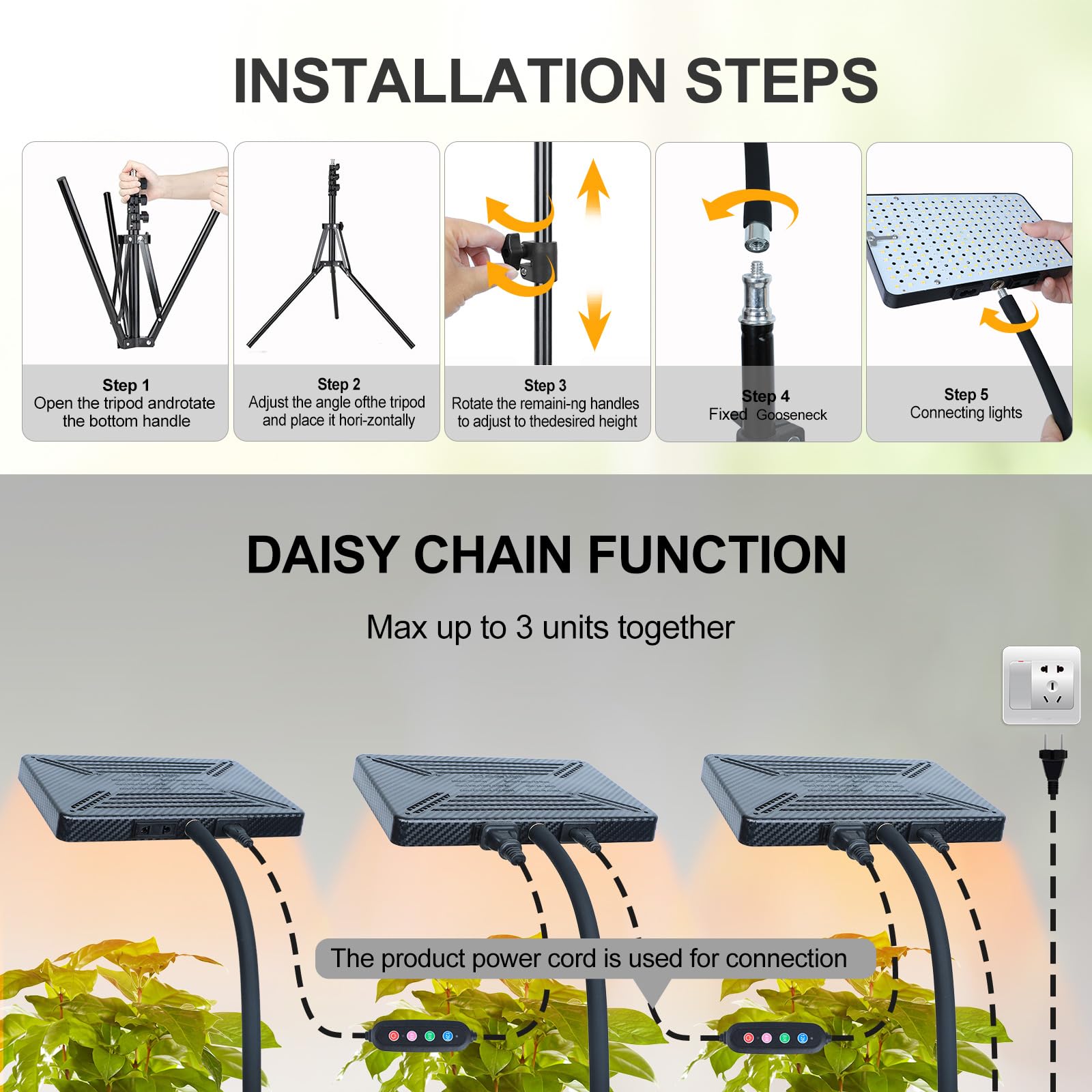 FECiDA grow light daisy chain connection