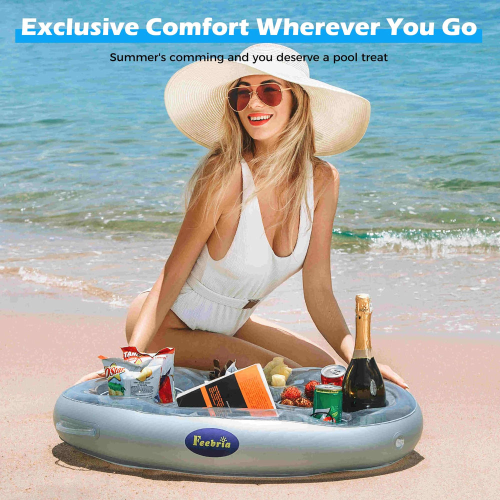 FEEBRIA Inflatable Pool Drink Holder packaging