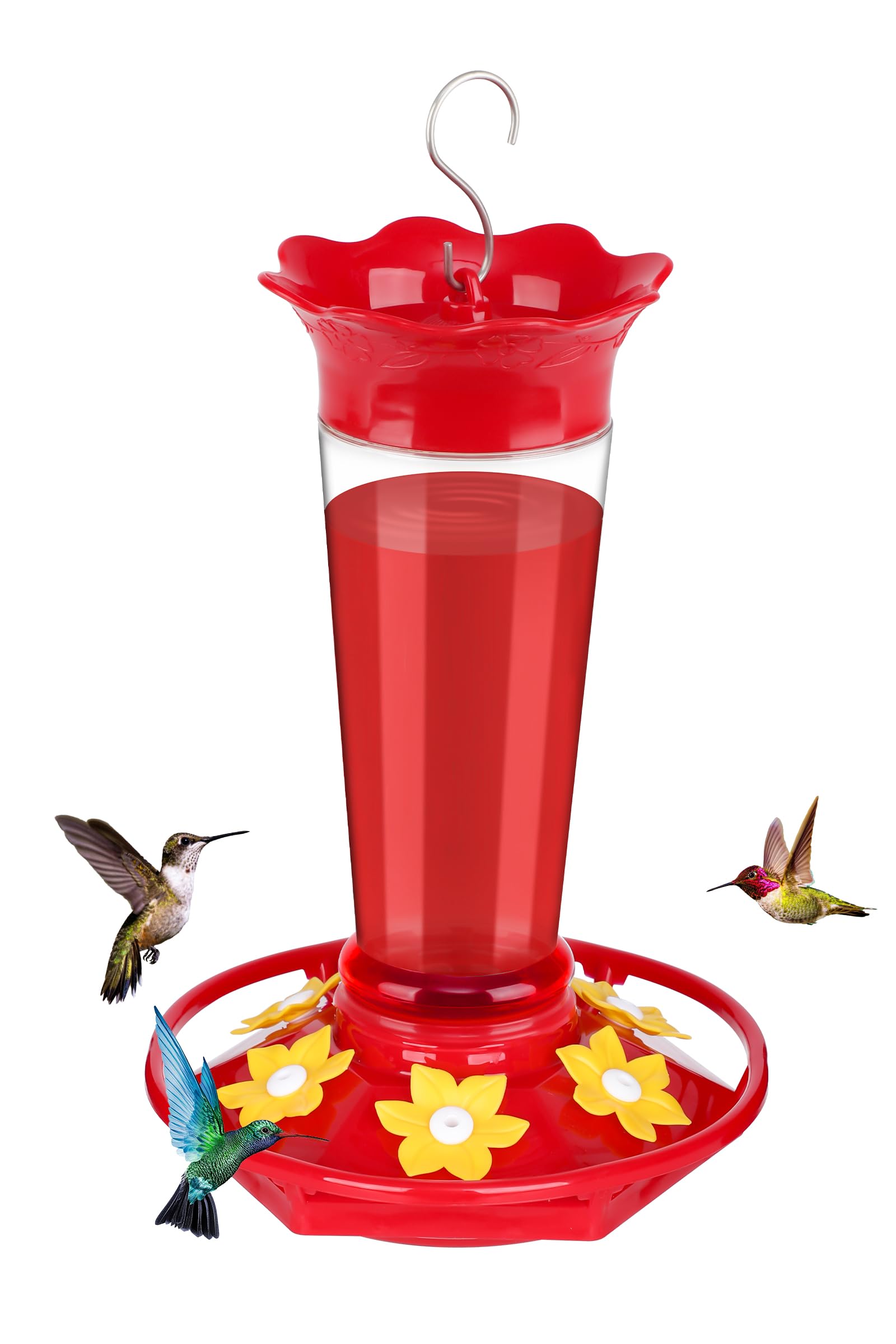 FEED GARDEN 10 oz hummingbird feeder with six flower-shaped ports