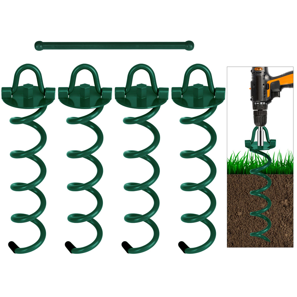 FEED GARDEN 12-inch heavy-duty screw-in spiral ground anchor front view