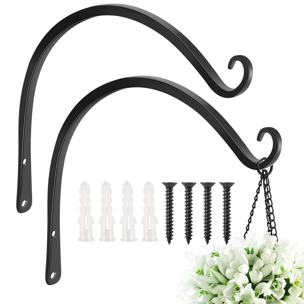 FEED GARDEN 14 Inch Wall Hook Plant Bracket front view