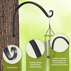 FEED GARDEN 14 Inch Wall Hook Plant Bracket with bird feeder