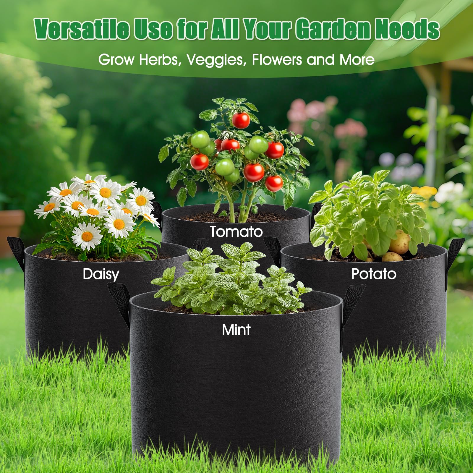 FEED GARDEN 5 Gallon Grow Bag showing drainage feature