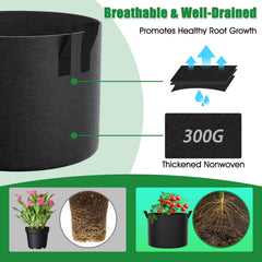 FEED GARDEN 5 Gallon Grow Bag side view showing double-stitched handles
