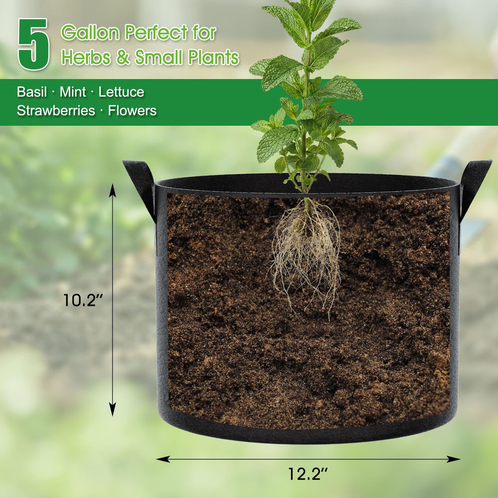 FEED GARDEN 5 Gallon Grow Bag with herbs planted inside