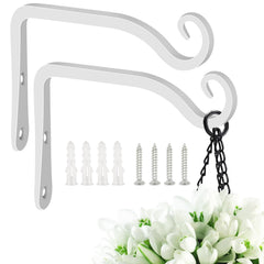 FEED GARDEN 6 Inch decorative iron wall hook in white, front view