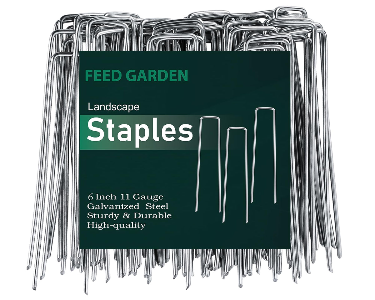FEED GARDEN 6 Inch galvanized landscape staple front view