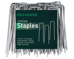 FEED GARDEN 6 Inch galvanized landscape staple front view