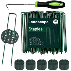 FEED GARDEN 6 Inch galvanized landscape staples pack front view