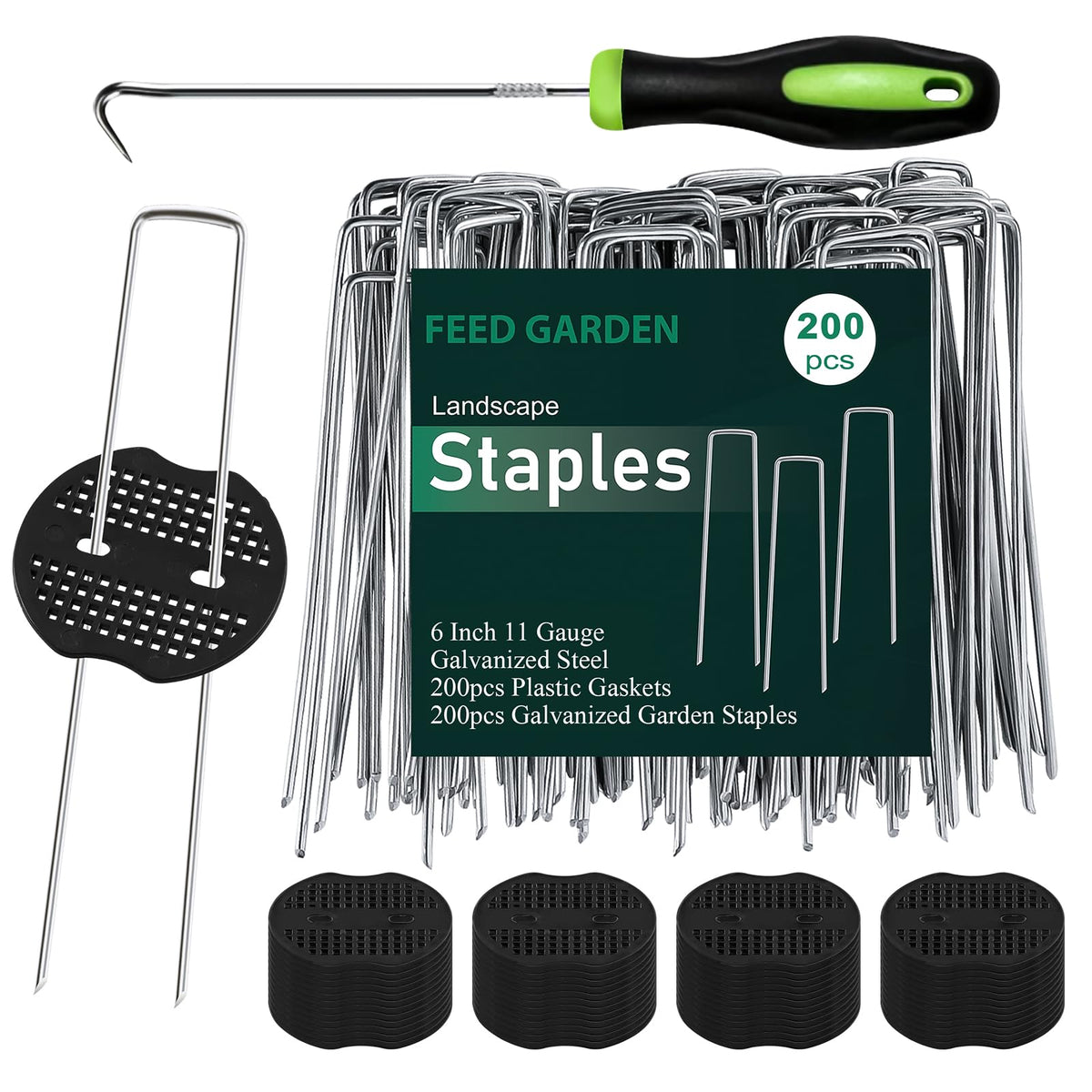 FEED GARDEN 6-inch landscape staples front view
