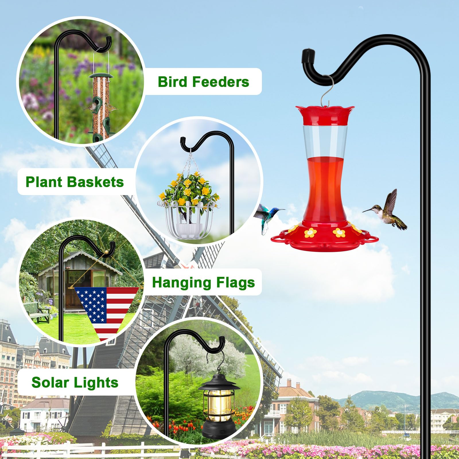 FEED GARDEN Adjustable Shepherd Hook height adjustment feature