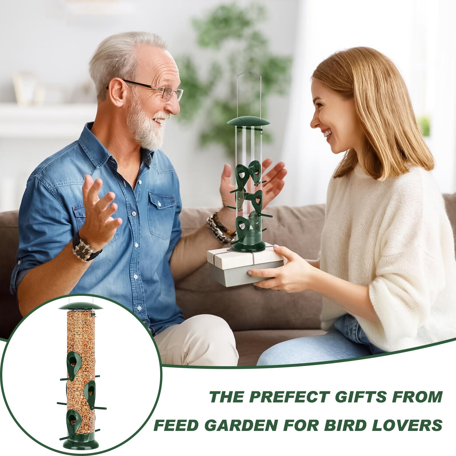FEED GARDEN bird feeder with birds feeding
