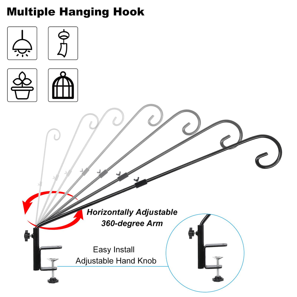 FEED GARDEN deck hook black with hanging bird feeder