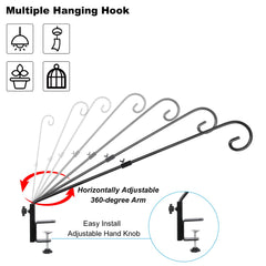 FEED GARDEN deck hook black with hanging bird feeder