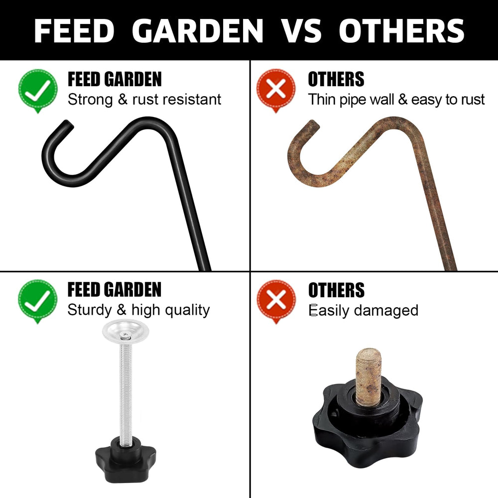 FEED GARDEN deck hooks with lanterns hanging