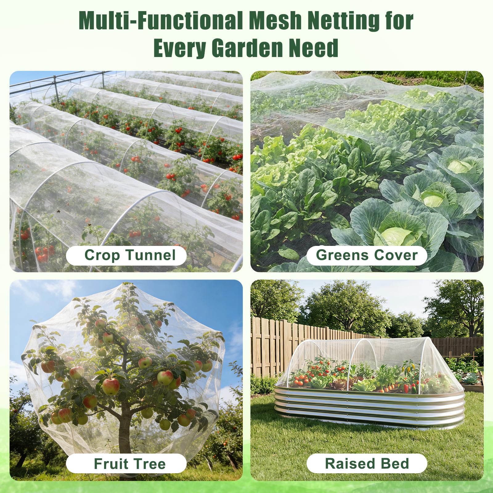FEED GARDEN Garden Netting on raised bed