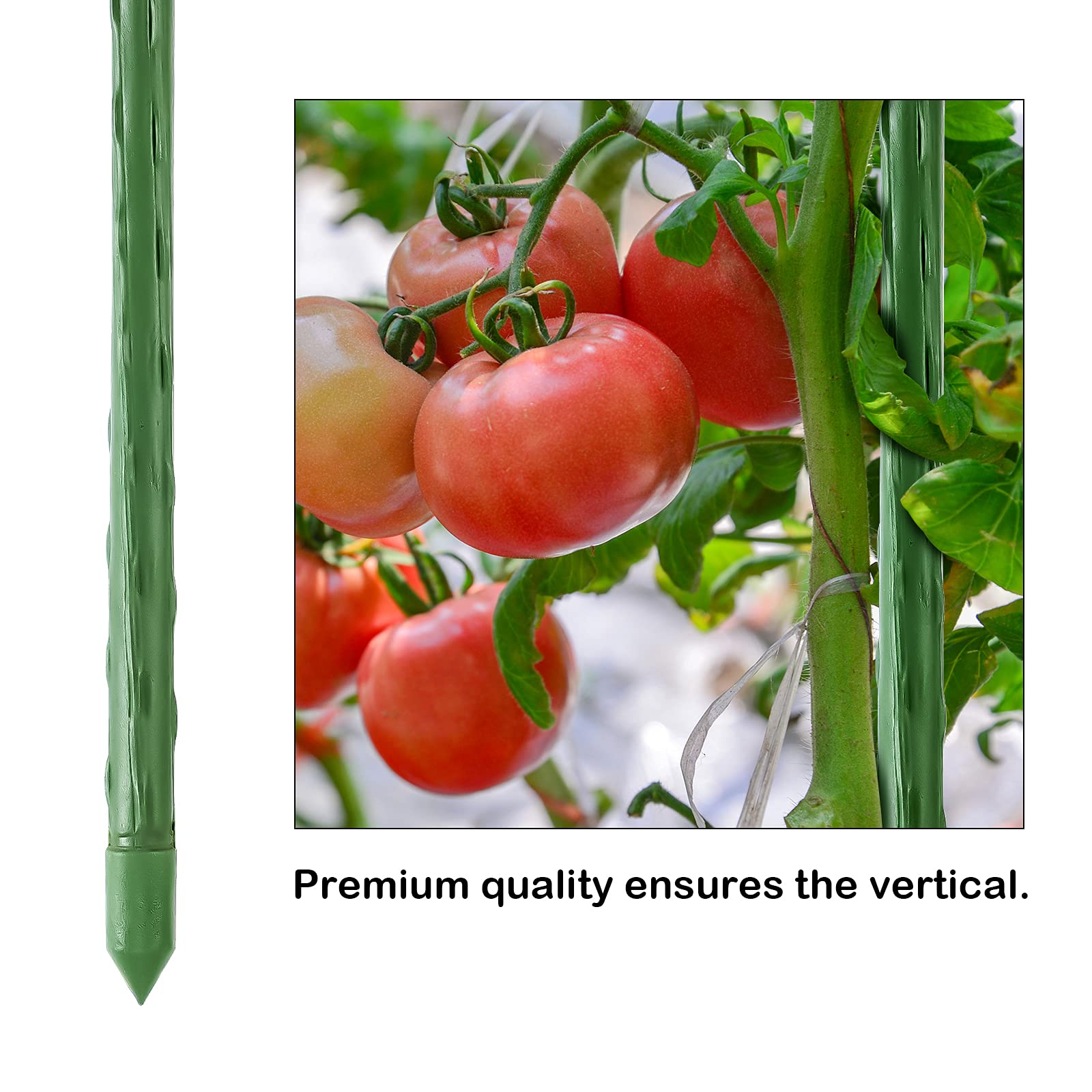 FEED GARDEN garden stakes installed in a garden setting