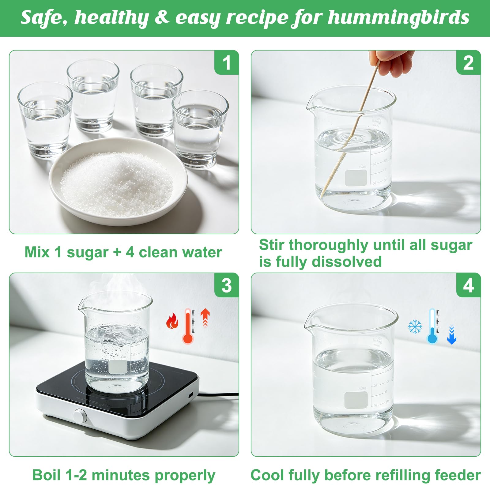 FEED GARDEN Glass Hummingbird Feeder in a natural garden setting