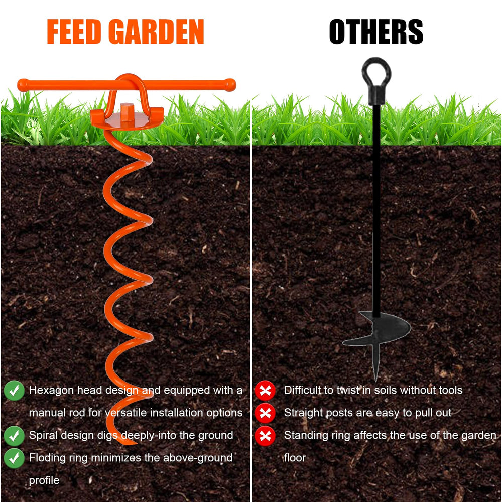 FEED GARDEN Ground Anchor showing spiral design