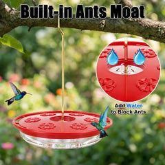 FEED GARDEN Hummingbird Feeder side view showing feeding ports