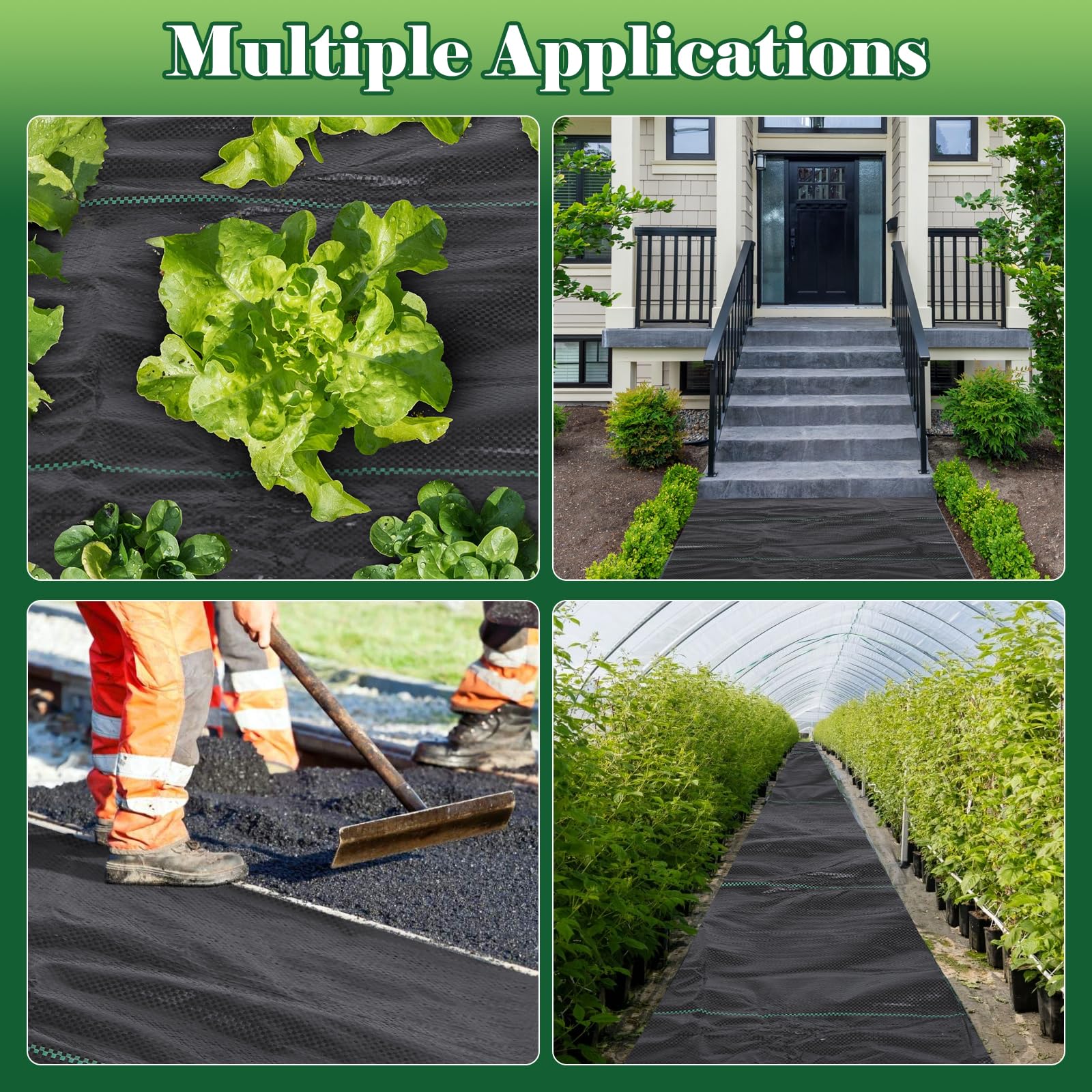 FEED GARDEN landscape fabric packaging with dimensions