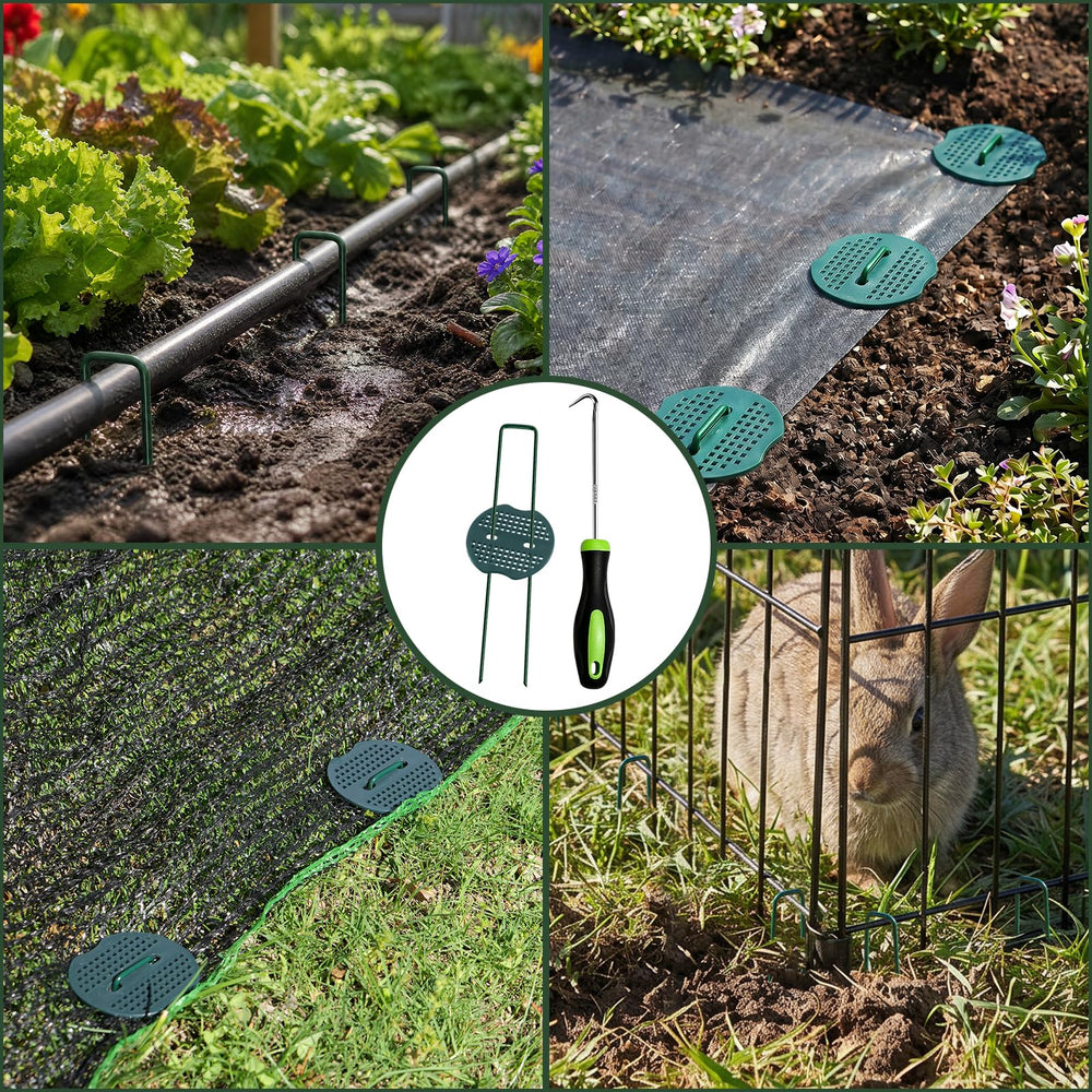 FEED GARDEN landscape staples with fixing gaskets for stability