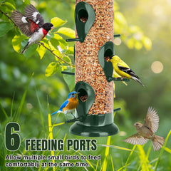 FEED GARDEN metal tube bird feeder with wide-opening lid