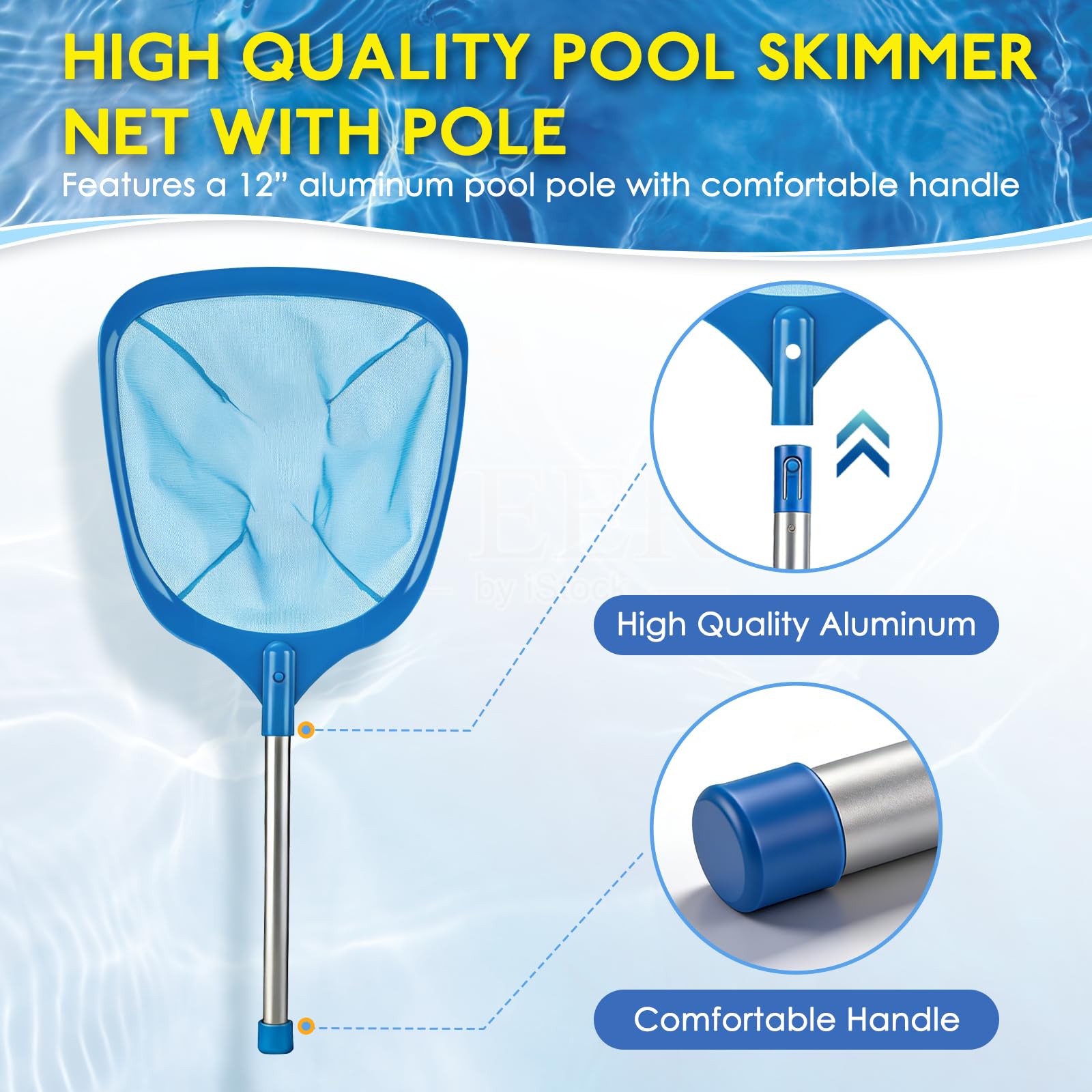 FEED GARDEN Pool Skimmer detailed view of nylon mesh