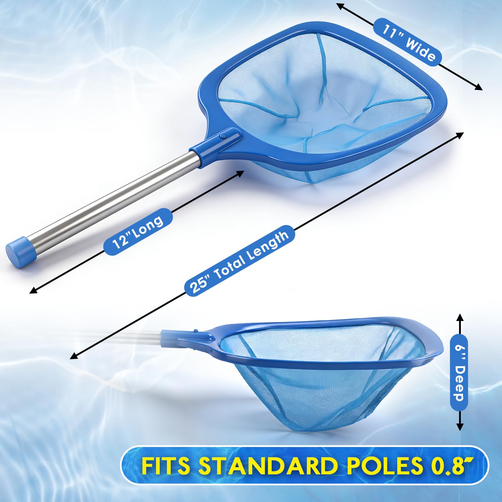 FEED GARDEN Pool Skimmer in use cleaning a hot tub