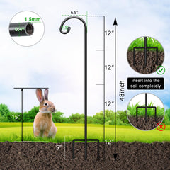 FEED GARDEN shepherd hook side view with flower pot