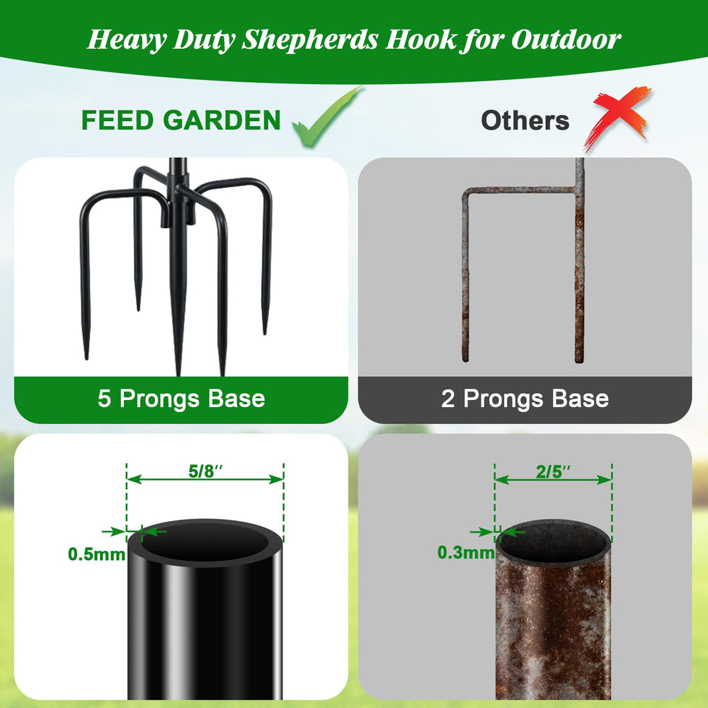 FEED GARDEN shepherd hook used for outdoor wedding decor