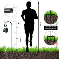 FEED GARDEN shepherd hook with solar lantern hanging