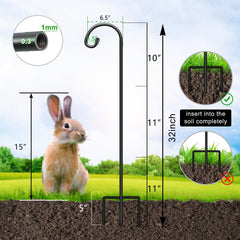 FEED GARDEN shepherd hook with solar lantern in garden