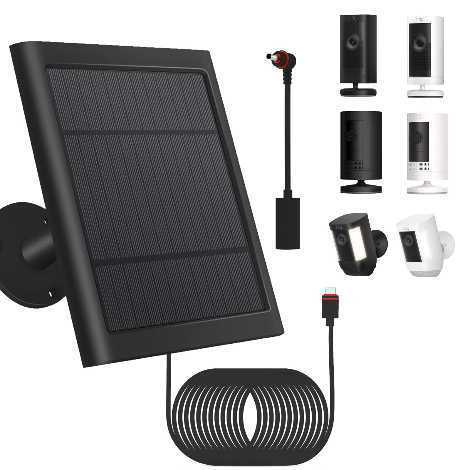 Fehuatenda solar panel for Ring camera with 10FT cable