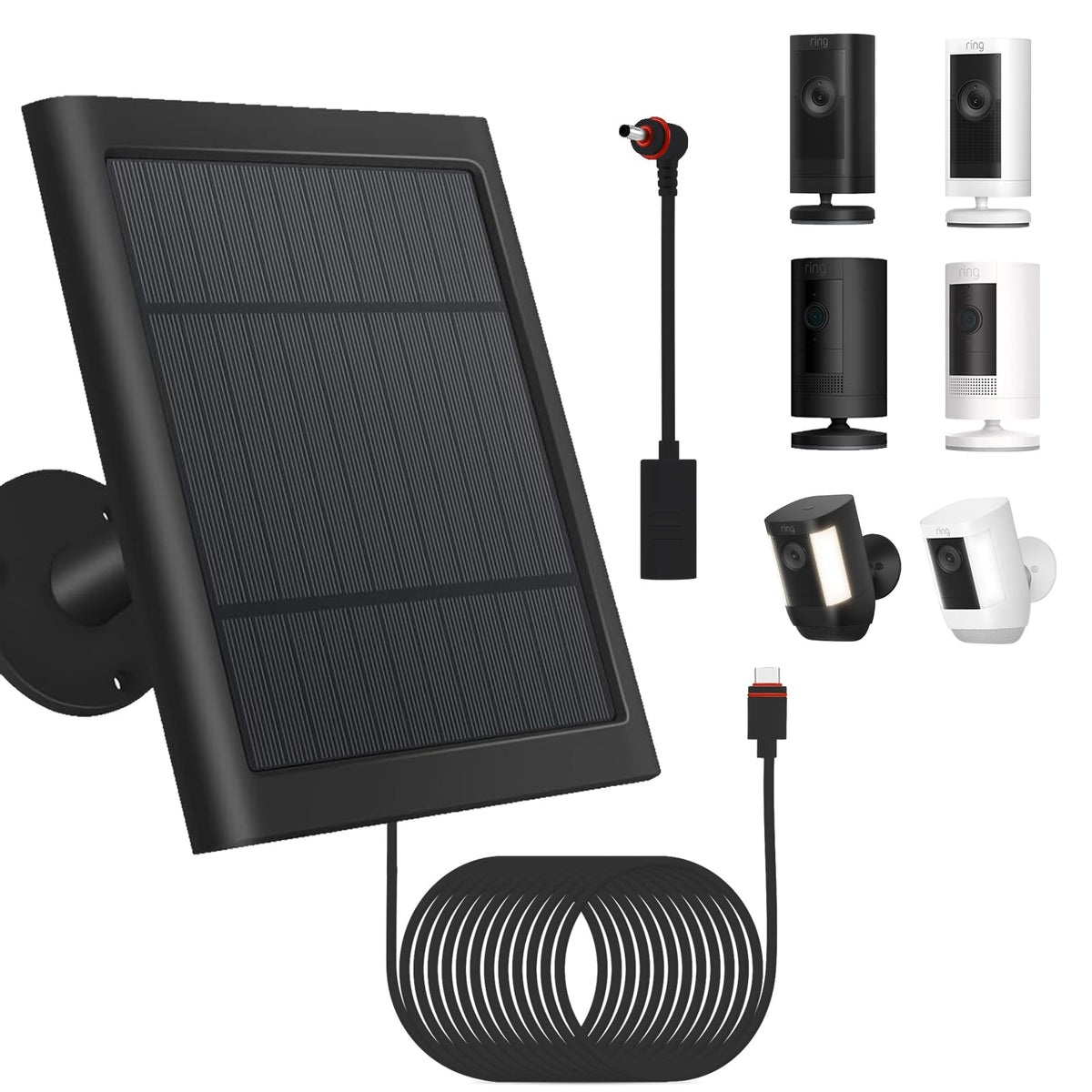 Fehuatenda solar panel for Ring camera with 10FT cable