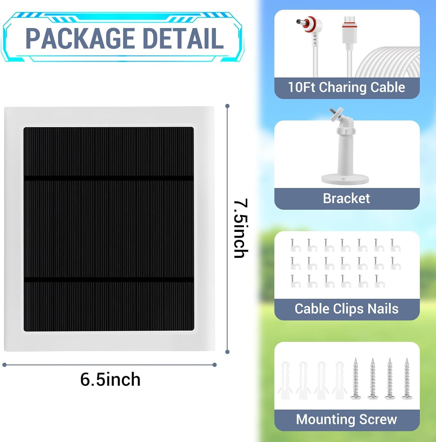 Fehuatenda Solar Panel with package contents displayed