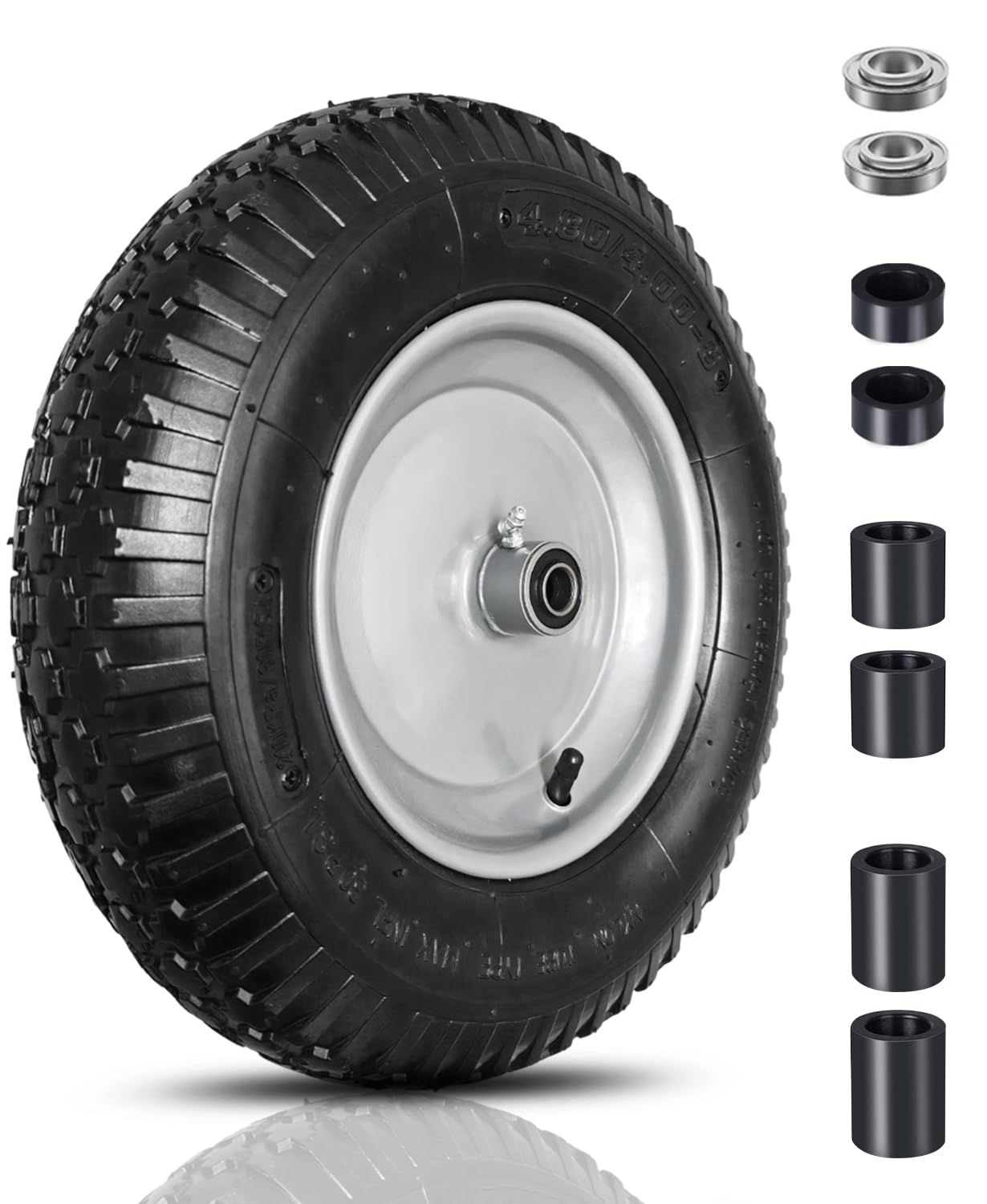 FEILOONG 14.5 inch pneumatic tire with silver rim