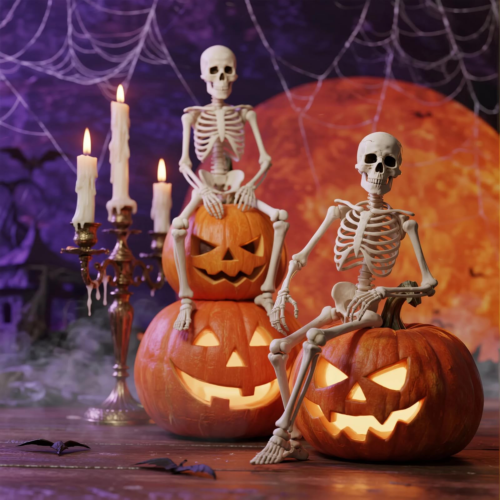 Feir skeletons set up at a Halloween party