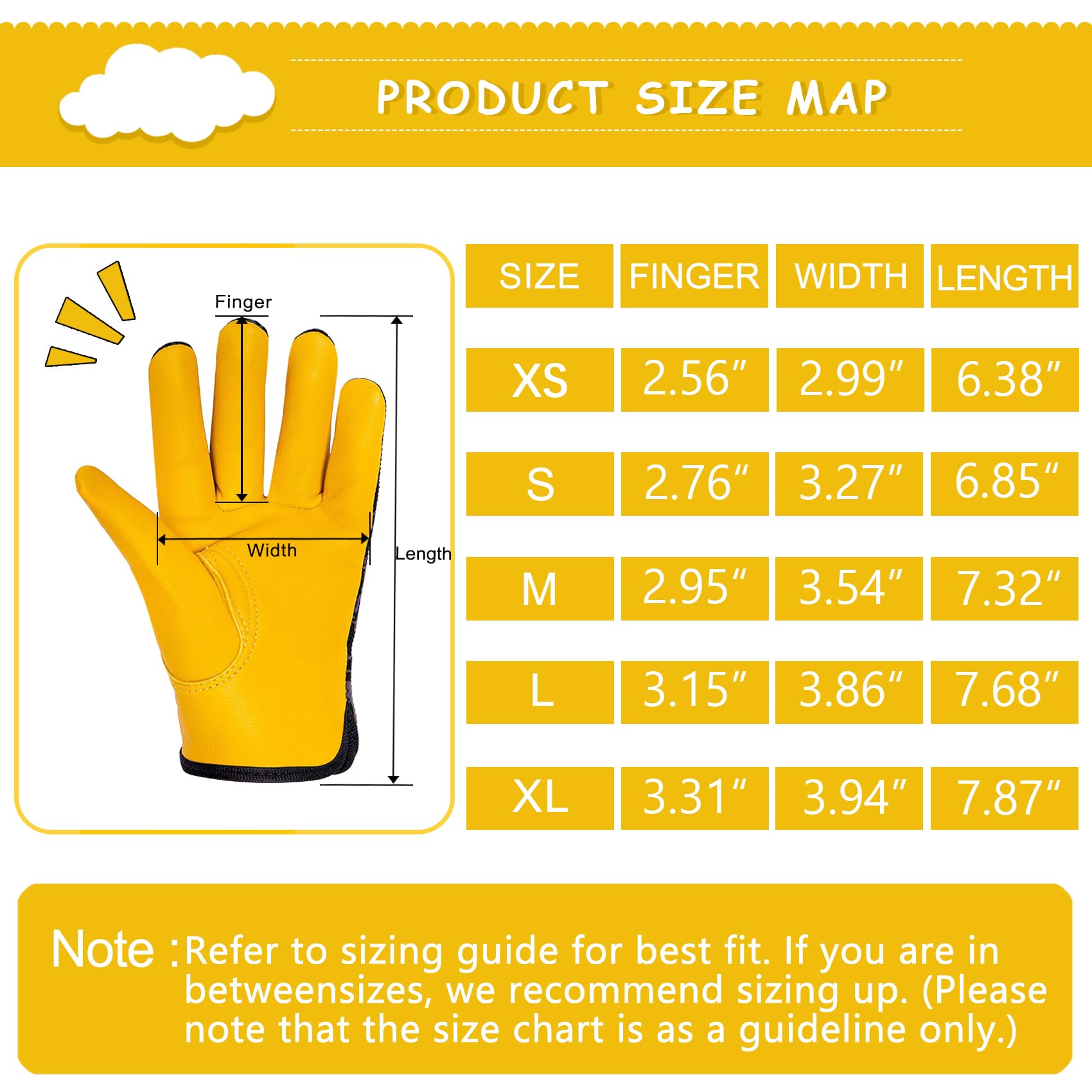 FEISHDEK Kids Work Gloves packaging with details
